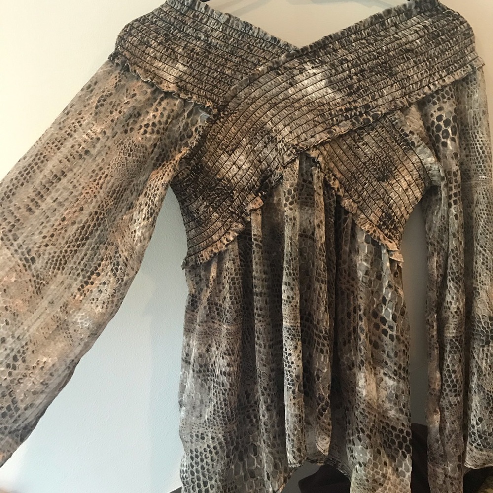 Off the Shoulder Snakeskin Top